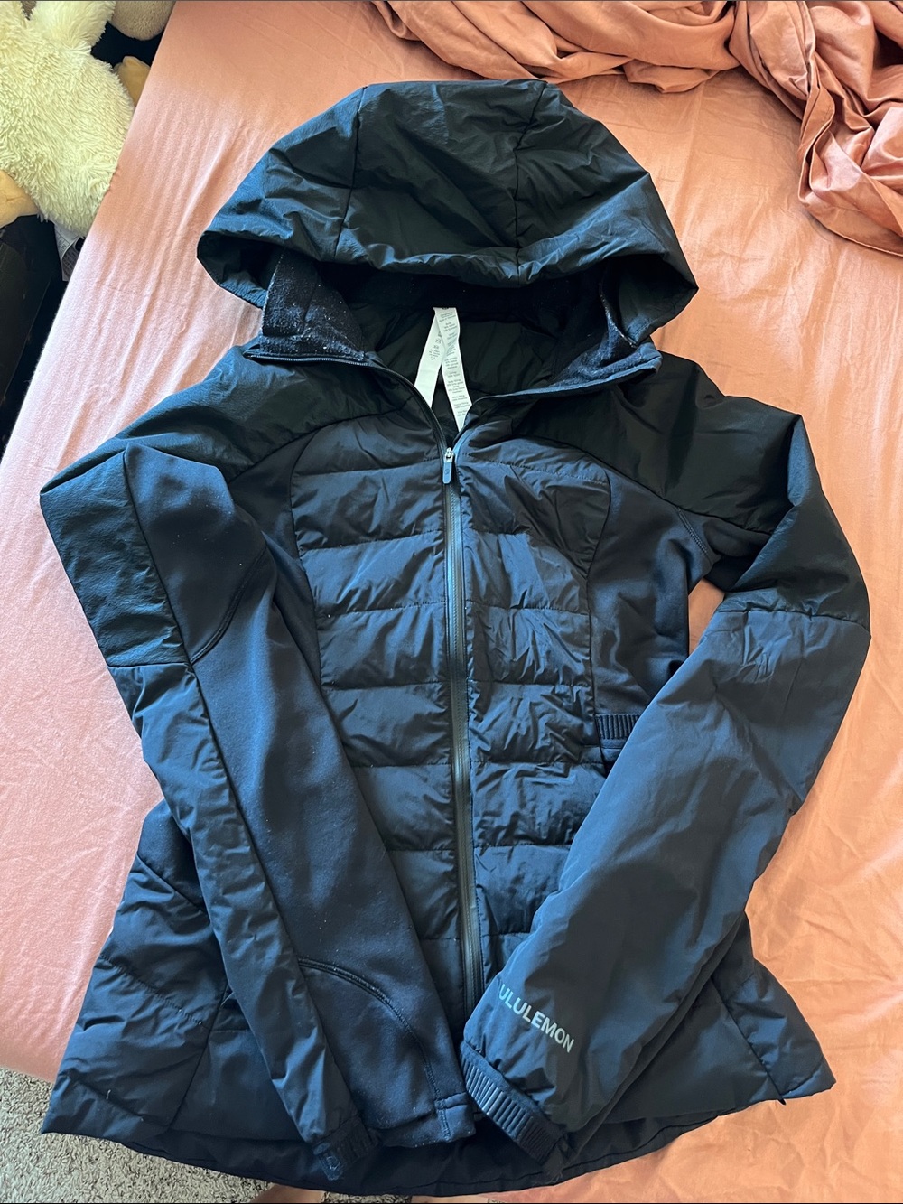 lululemon athletica Black Hooded Puffer Jacket